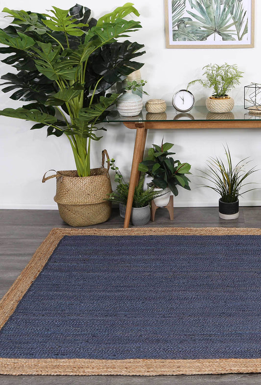 Hampton Navy Blue Centre Jute Rug