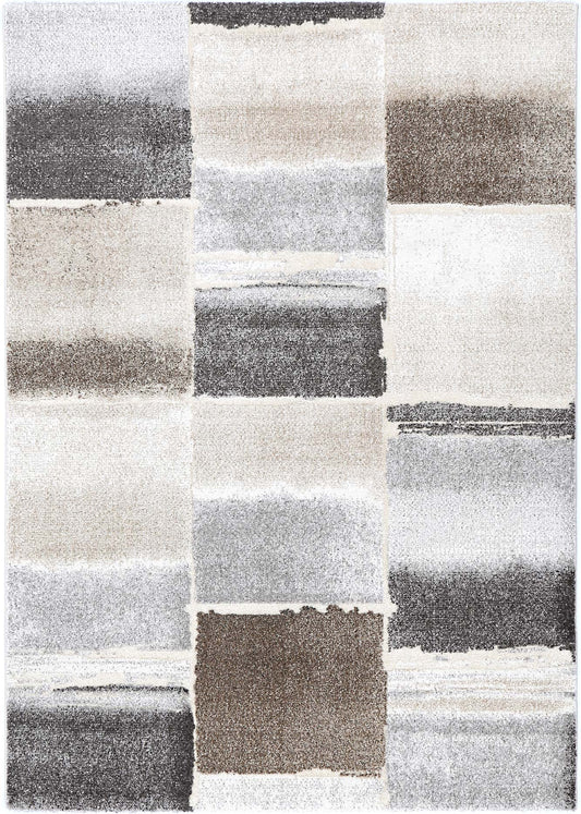 Manchester Grey Abstract Plush Rug