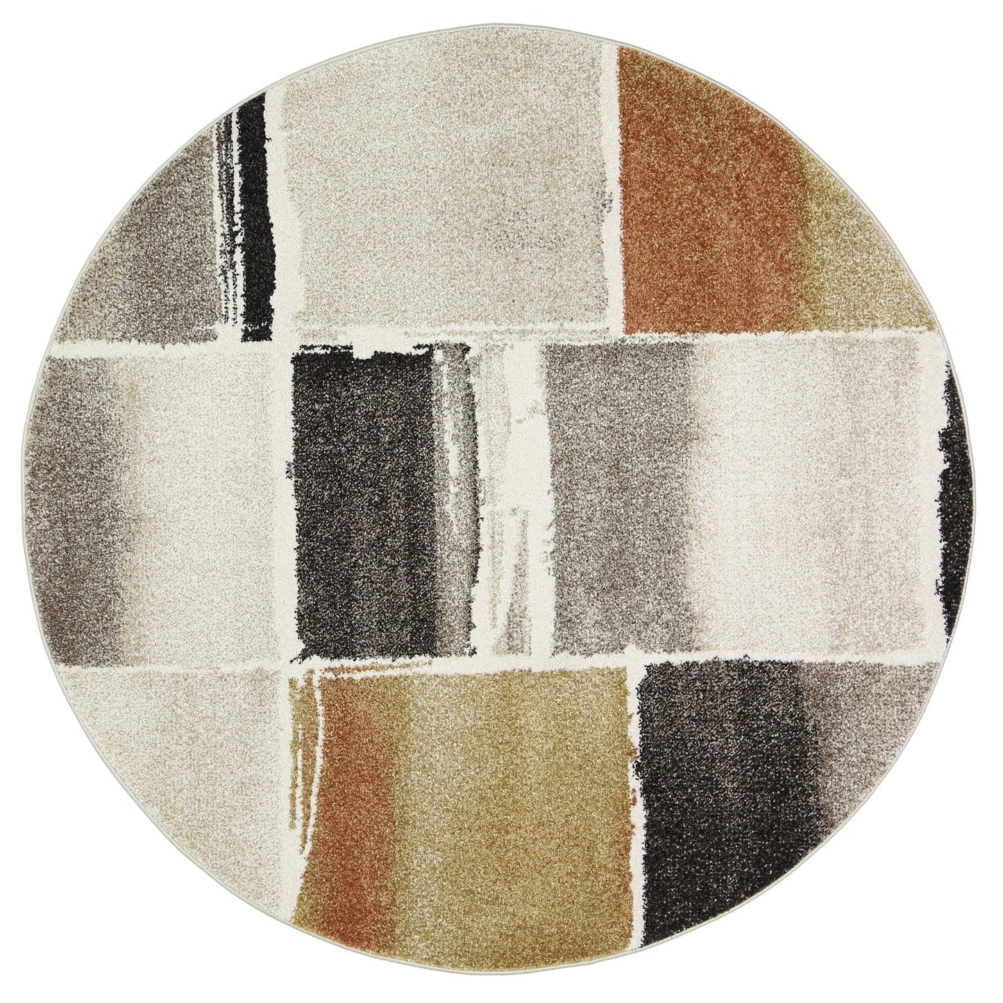 Manchester Grey Abstract Plush Round Rug