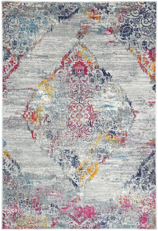 Graceful Ornate Multi-Coloured Rug