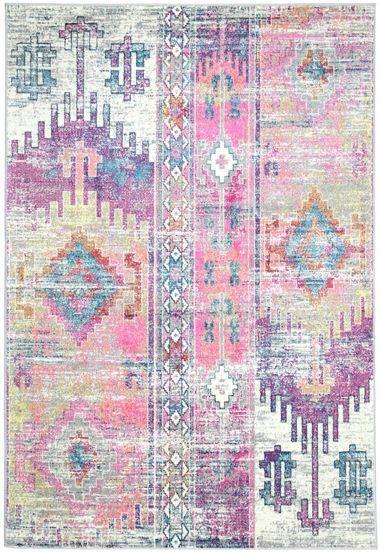 Graceful Ikat Multi Coloured Rug