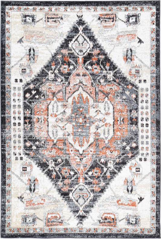 Anatolia Traditional Cream Black Rug