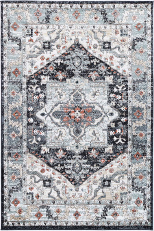 Anatolia Traditional Blue Charcoal Rug