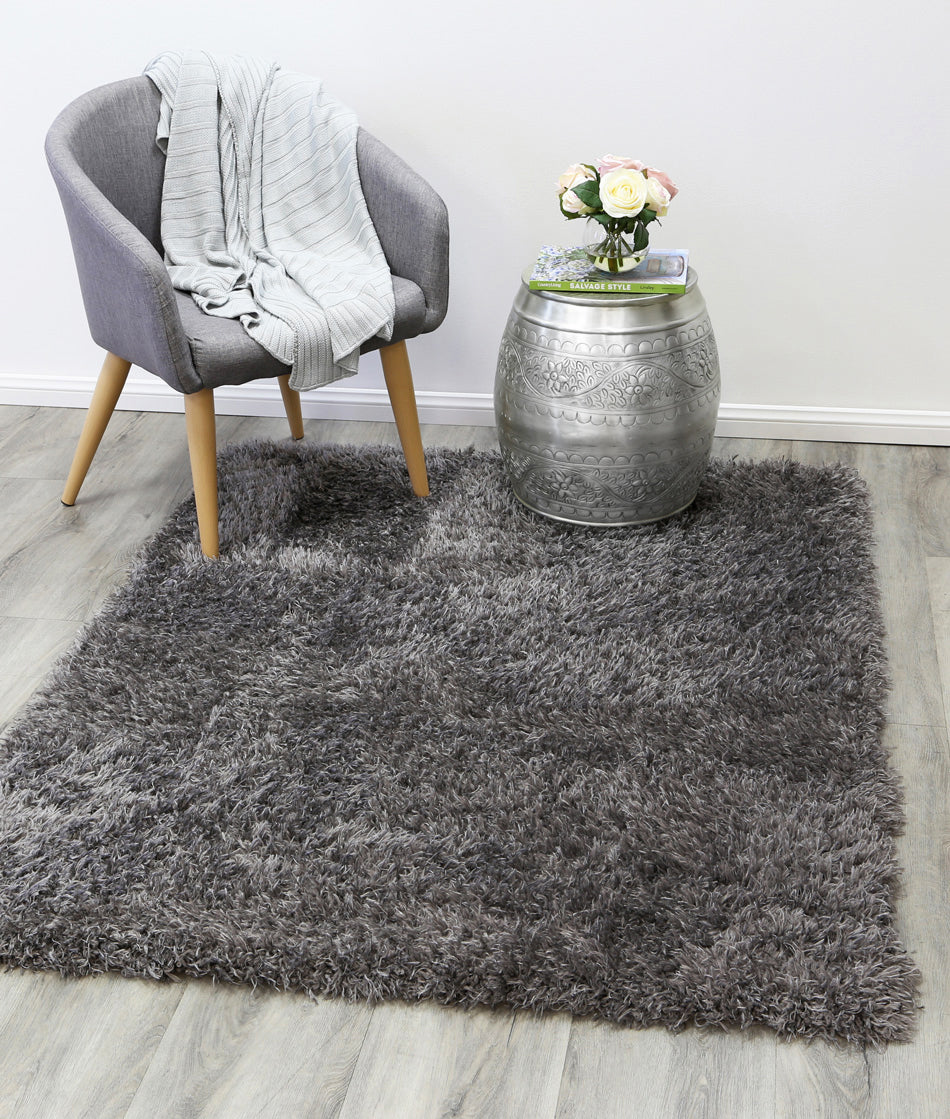 Cushy Super Soft Ultra Thick Shag Rug Charcoal