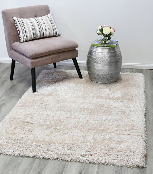 Cushy Super Soft Ultra Thick Shag Rug Cream