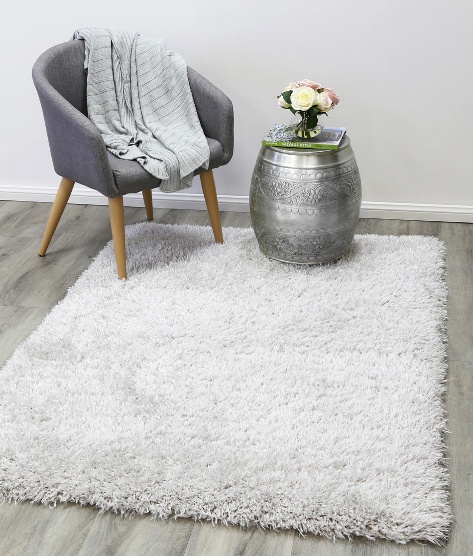 Cushy Super Soft Ultra Thick Shag Rug Silver