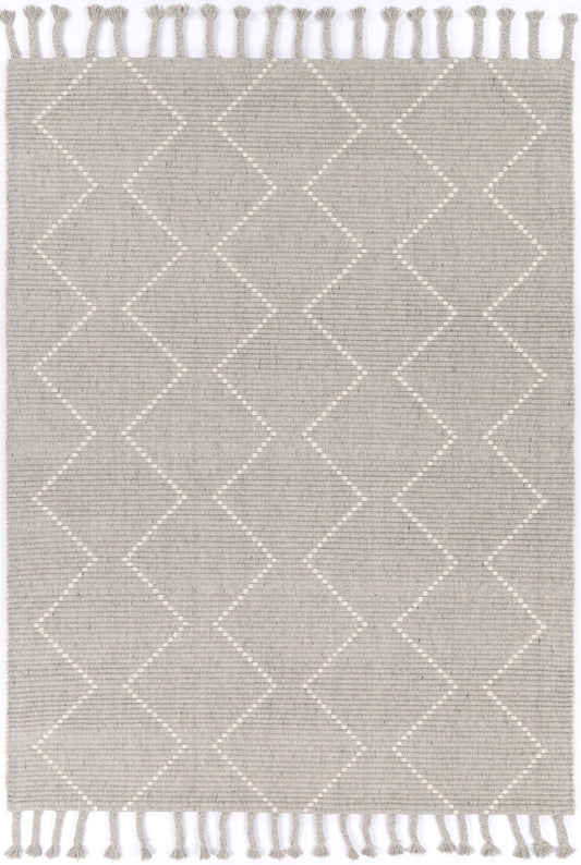 Kochi Diamond Tassel Grey Rug