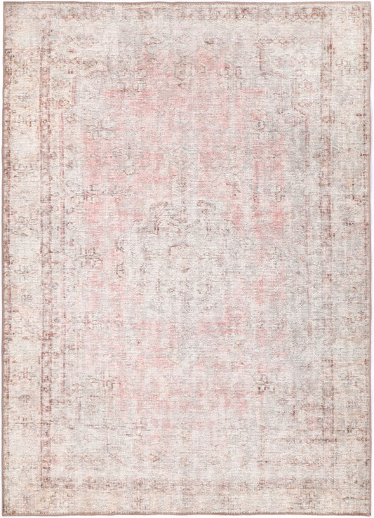 Ethos  Machine Washable Tribal Soft Peach/Blush Rug