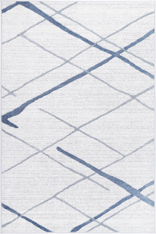 Paisley Abstract Stripe Light Blue Rug