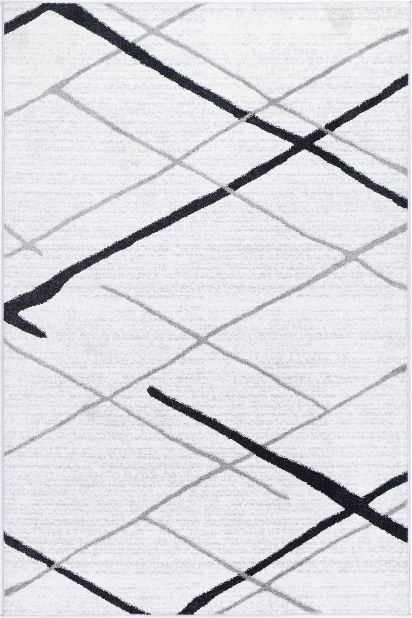 Paisley Abstract Stripe White Rug