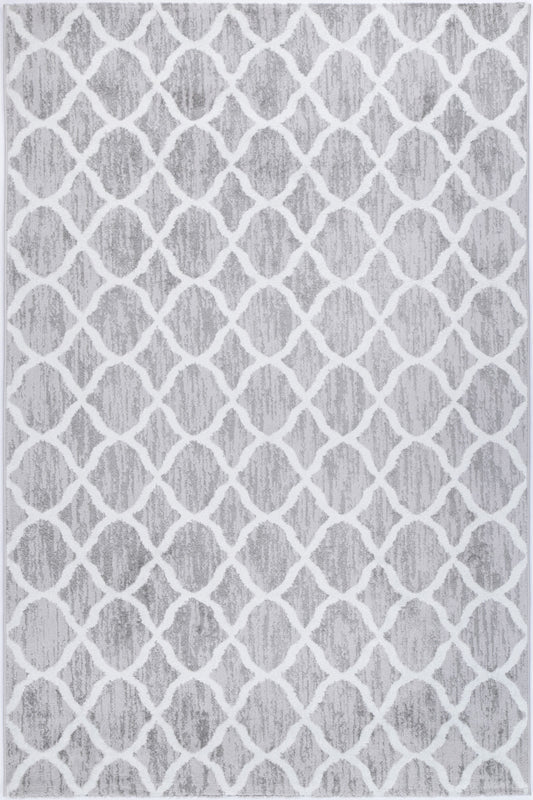 Paisley Lattice Silver Rug