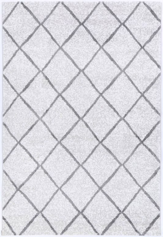 Paisley Diamond Silver Rug