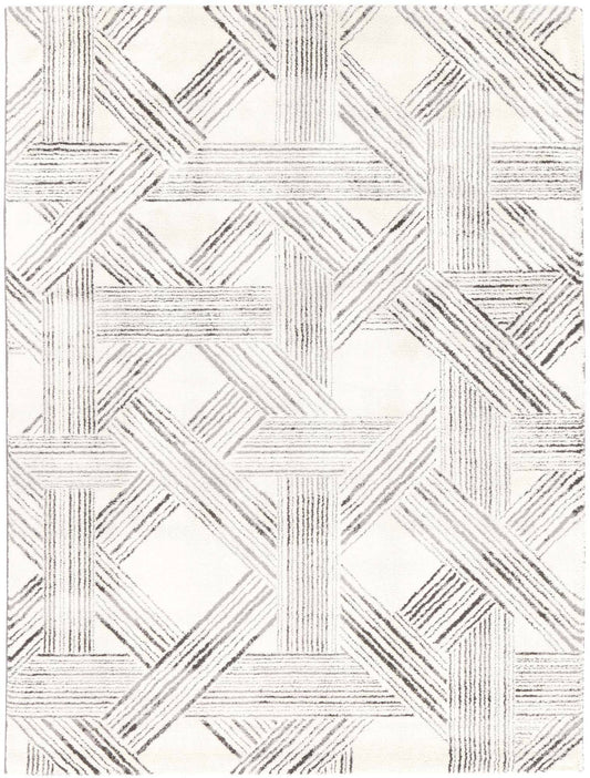 Mythos Light Grey Geometric Rug