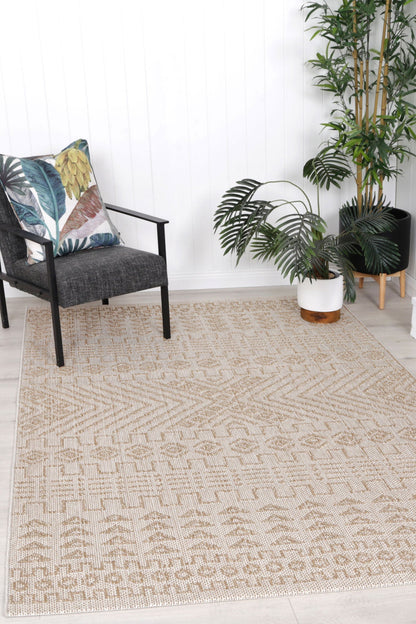Elara Bresha Indoor / Outdoor Beige Rug