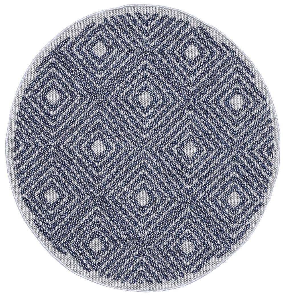 Elara Siluba Indoor / Outdoor Grey Round Rug