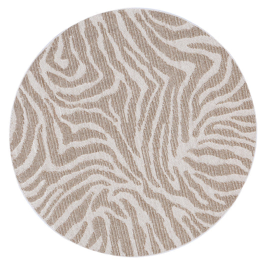 Elara Safari Indoor / Outdoor Beige Round Rug