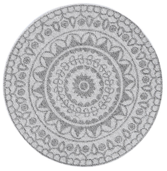 Elara Nanaki Indoor / Outdoor Grey Round Rug