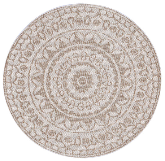 Elara Nanaki Indoor / Outdoor Beige Round Rug