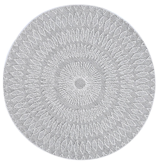 Elara Rassa Indoor / Outdoor Grey Round Rug