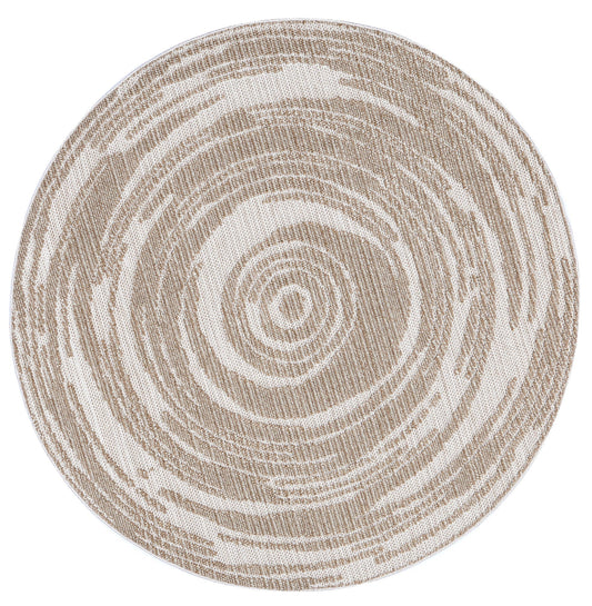 Elara Navi Indoor / Outdoor Beige Round Rug