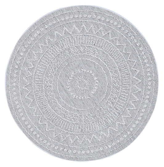 Elara Aura Indoor / Outdoor Grey Round Rug