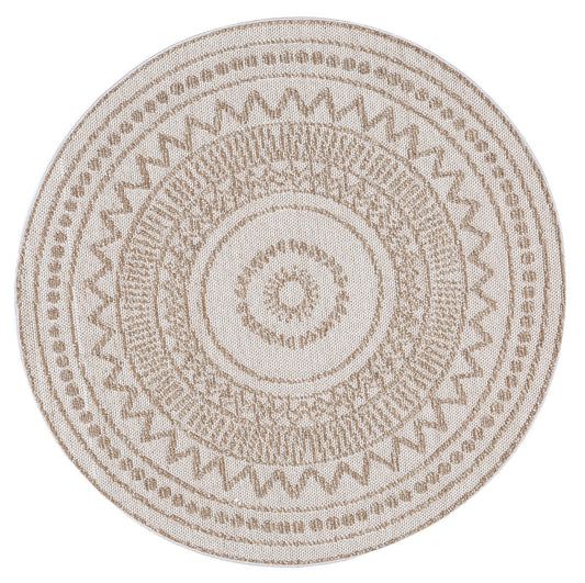 Elara Aura Indoor / Outdoor Beige Round Rug