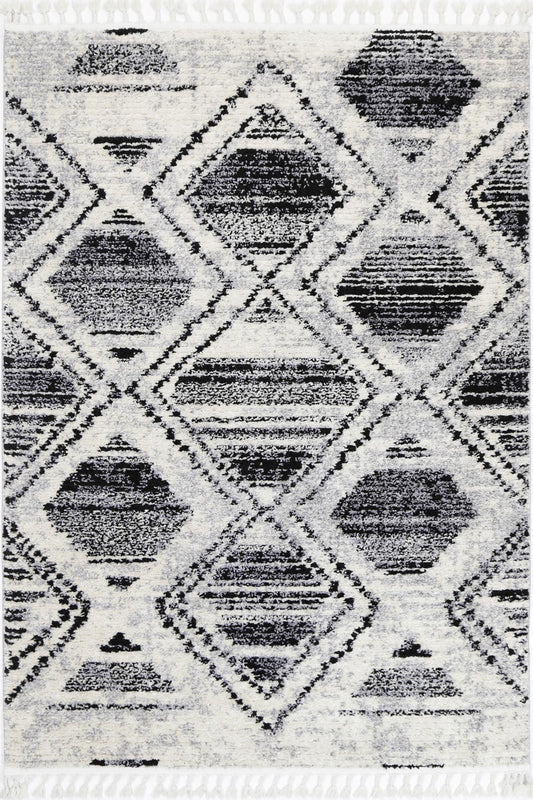 Micha Black Grey Diamond Tribal Rug