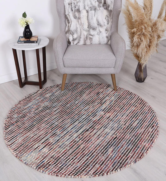 Scandi Multi Reversible Wool Round Rug