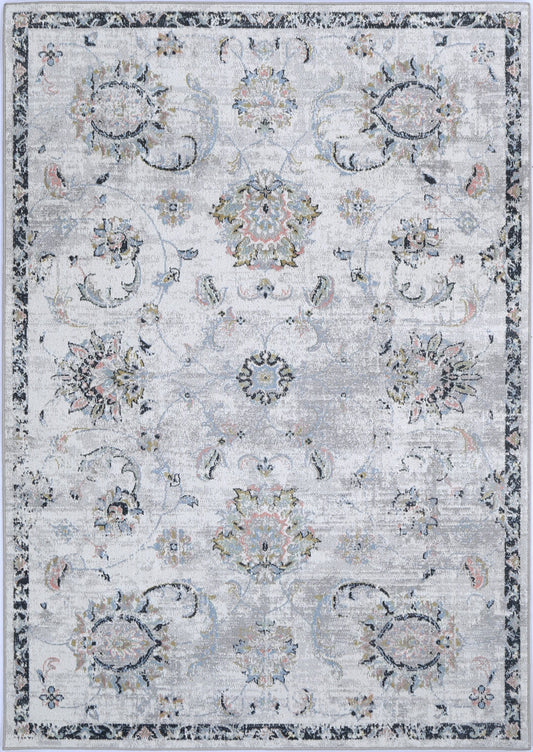 Puerto Piraeus Grey Traditional Soft Rug