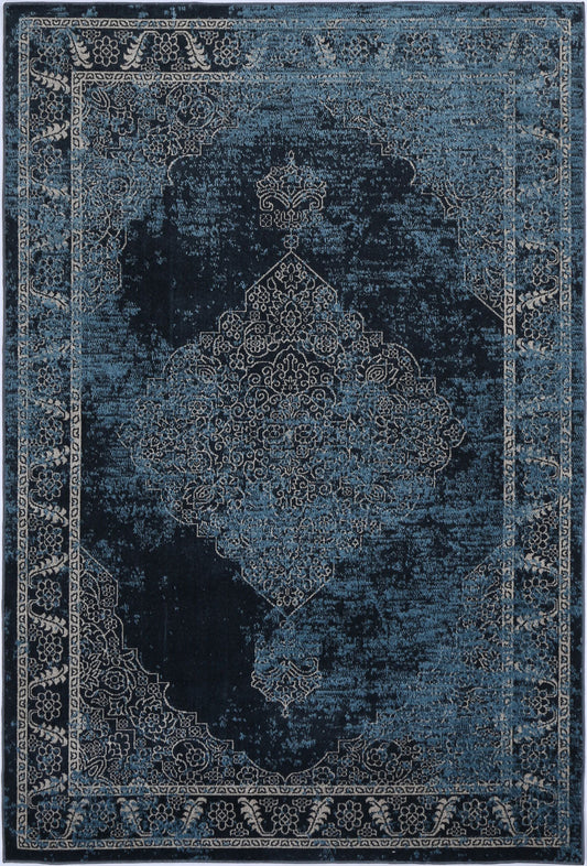 Puerto Algeciras Blue Transitional Soft Rug