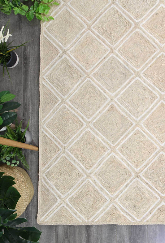 Bonnie Beige Natural Parquetry Rug