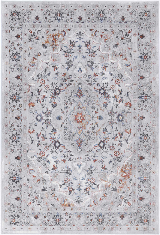 Almada Multi Grey Floral Traditional Rug