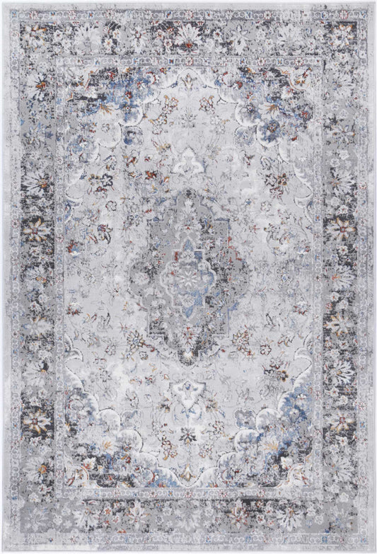 Almada Grey Multi Floral Traditional Rug