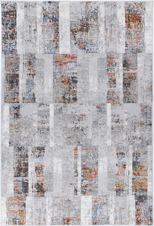 Almada Grey Rust Abstract Rug