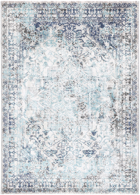 Mercury Adrianita Ivory & Blue Transitional Rug