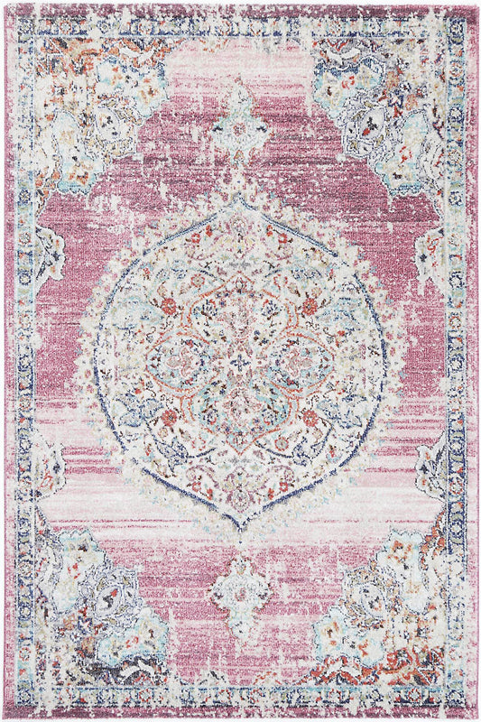 Mercury Hollow Medallion Transitional Blush Rug