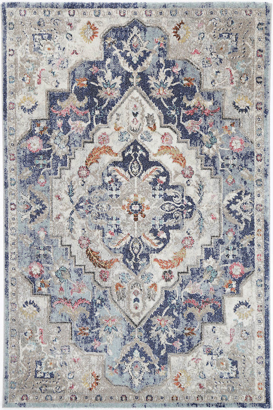 Mercury Alexander Transitional Navy Multi Rug