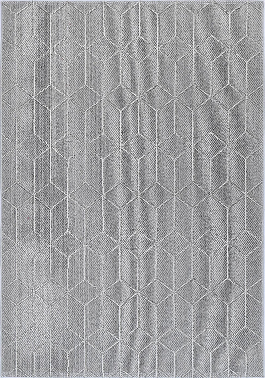 Lelepa Totori Ash Geometric Flatweave Rug