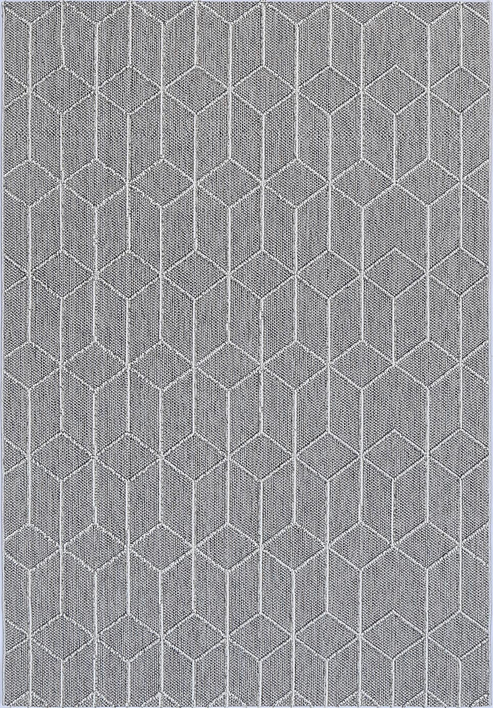 Lelepa Sikua Grey Geometric Flatweave Rug