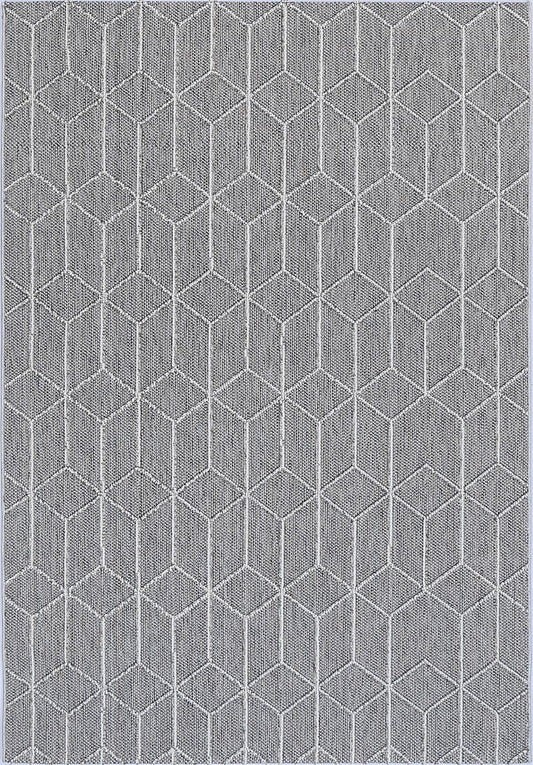 Lelepa Sikua Grey Geometric Flatweave Rug