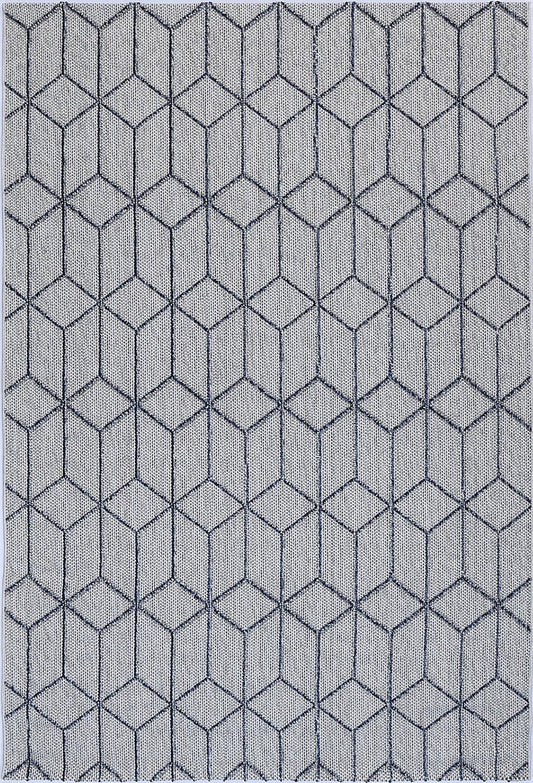 Lelepa Greenslade Charcoal Geometric Flatweave Rug