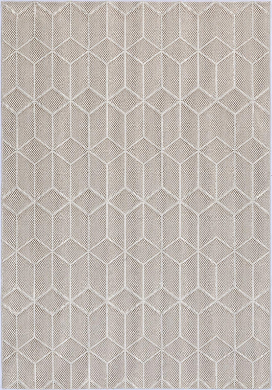 Lelepa Maemae Beige Geometric Flatweave Rug