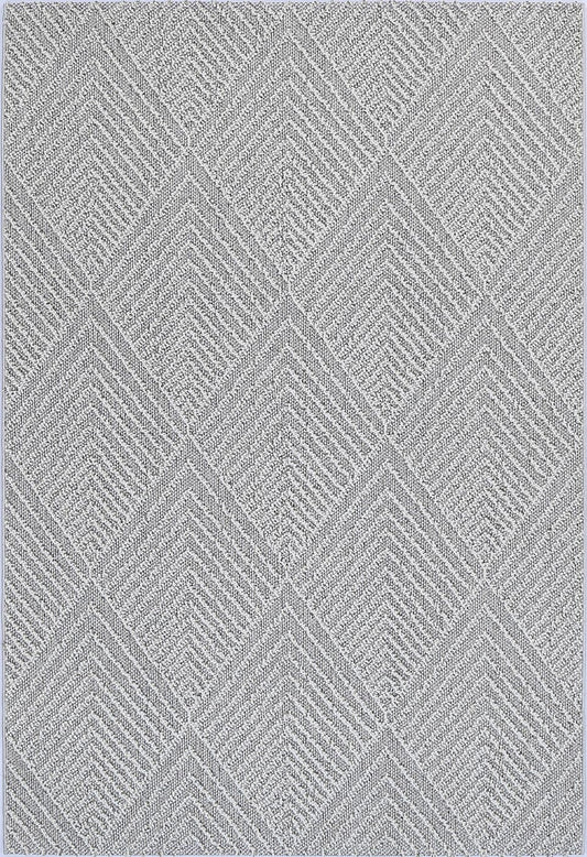 Lelepa Kini Grey Geometric Flatweave Rug