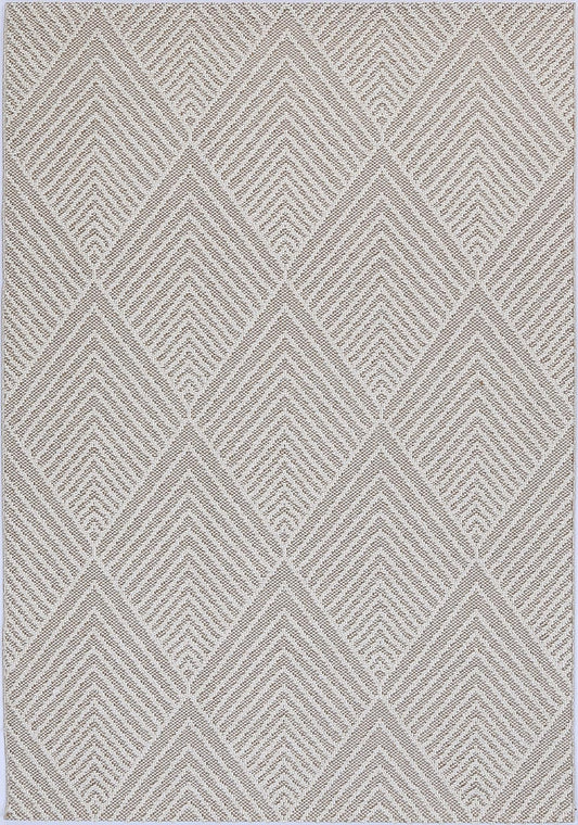 Lelepa Onika Beige Geometric Flatweave Rug