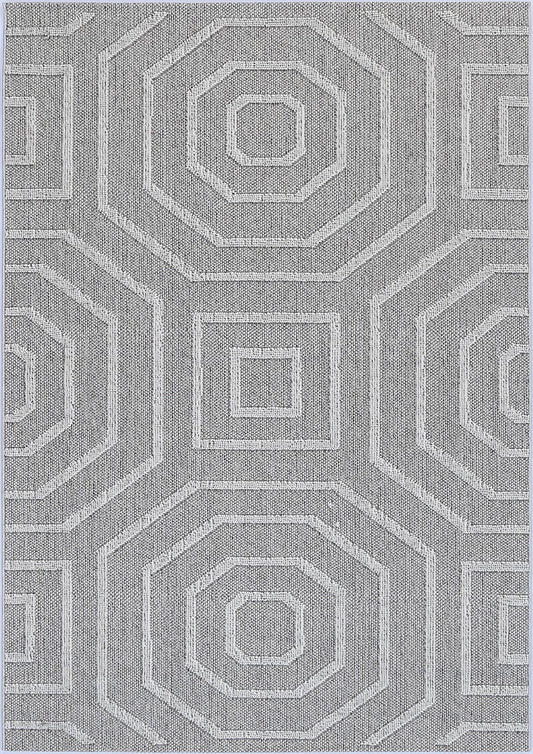 Lelepa Suri Ash Geometric Flatweave Rug