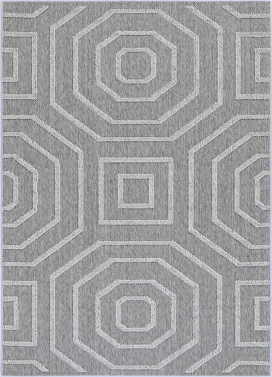 Lelepa Devesi Grey Geometric Flatweave Rug
