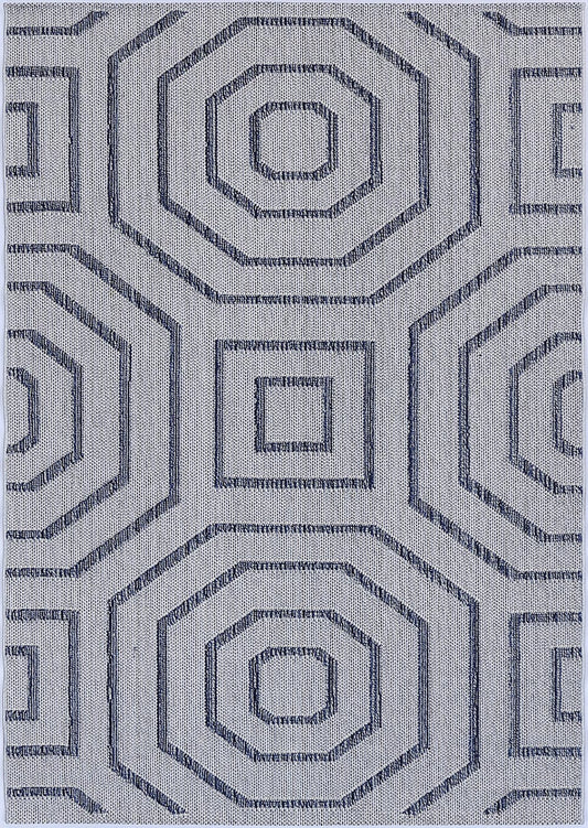 Lelepa Hale Charcoal Geometric Flatweave Rug