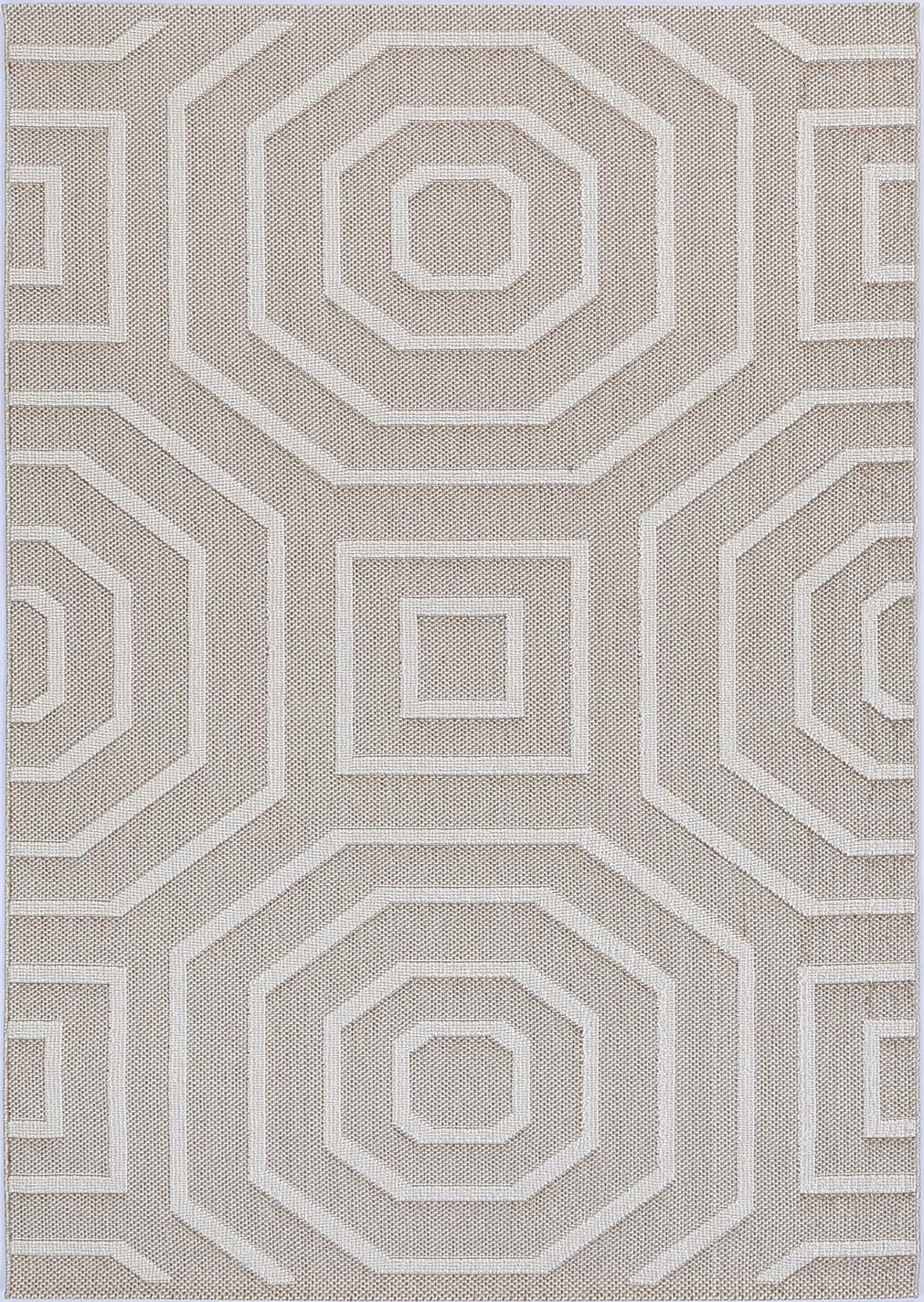 Lelepa Lui Beige Geometric Flatweave Rug