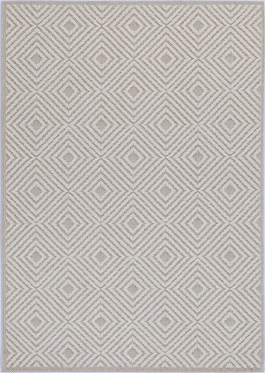 Lelepa Wickham Beige Geometric Flatweave Rug